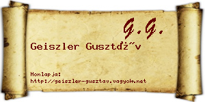 Geiszler Gusztáv névjegykártya